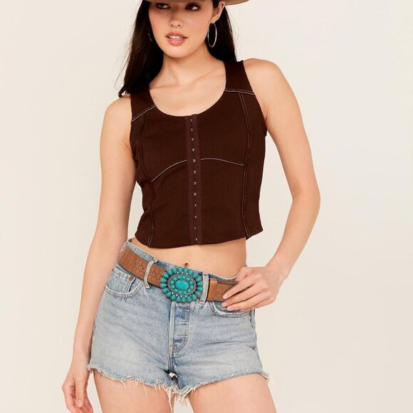 Women Western-Belts Rhinestone-Cowboy-Cowgirl Embossed Floral Pu Leather Bling-D - Picture 2 of 7